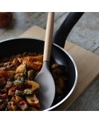 Cucchiaio in silicone Eliott, spatola e manico in legno naturale/tortora - 70x35x320 cm