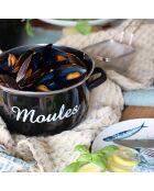 Mosselpot met zwart opschrift - 5l