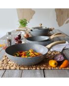 Kaneelwok met lichte houten handgrepen - D.28 cm