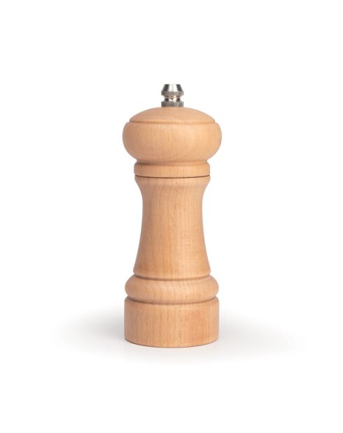 Moulin sel poivre en bois de hêtre broyeur céramique - H.14cm