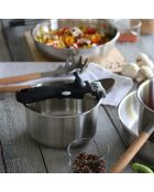 Set di 3 padelle iris in acciaio inossidabile con manico - 16/18/20 cm