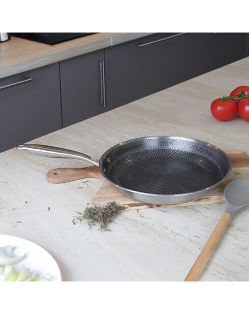 Poêle trinox revêtu en acier inoxydable - D.30cm