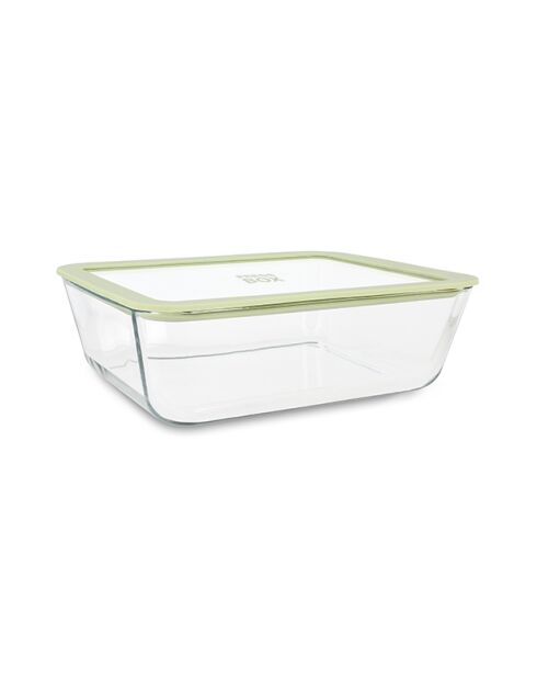 Boite hermétique rectangle pressbox en verre borosilicate celadon - 2650ml