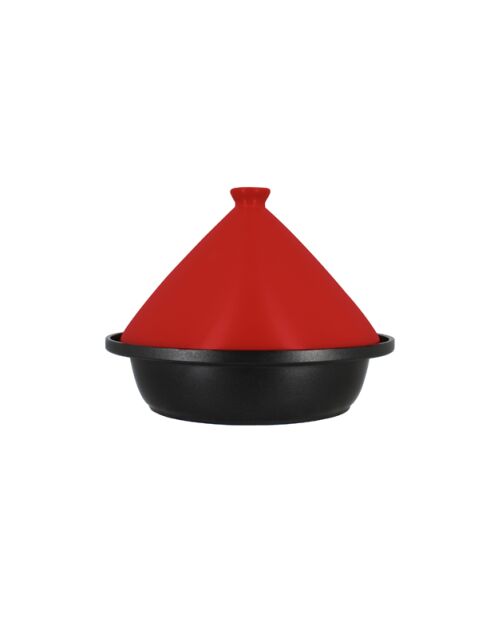 Tajine aluminium inductiebodem keramisch deksel zwart magenta -D.24cm