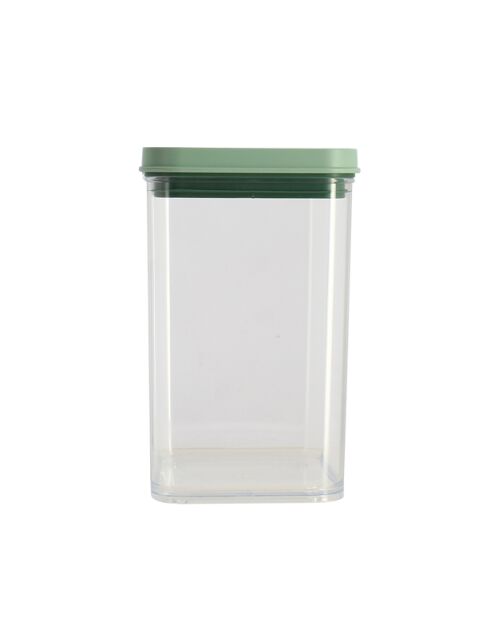 Luchtdichte plastic container met groen deksel - 1000ml