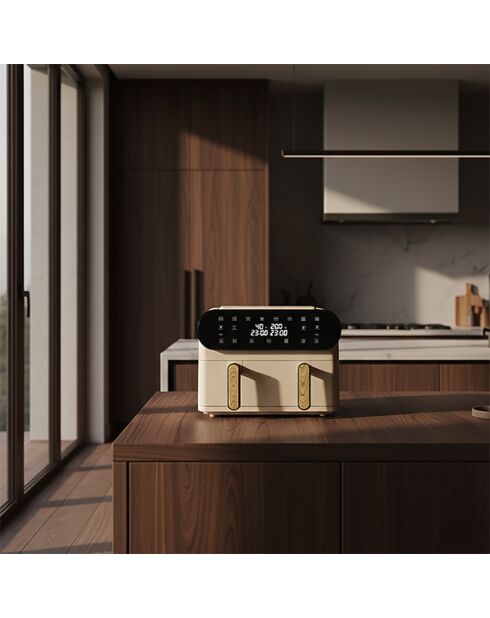 Friggitrice ad aria calda Colorama cream a doppia vasca - 11l