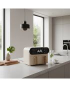 Friteuse à air chaud colorama crème double cuve - 11l