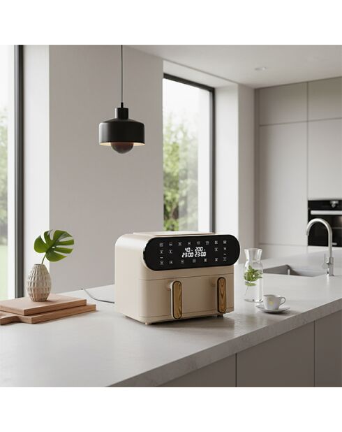 Friggitrice ad aria calda Colorama cream a doppia vasca - 11l