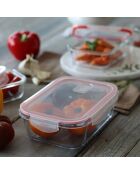 Rechthoekige luchtdichte verpakking met clementinedeksel - 630 ml