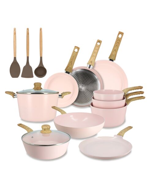 Set 13 pièces cuisson colorama en aluminium recyclé rose - 470 x 280 x 80 cm