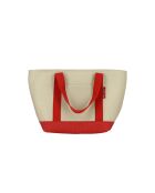 Sac lunch tote isotherme colorama en tissu beige et rouge - 7l
