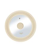 Couvercle multi taille en verre trempé et silicone beige - 22/24/26cm