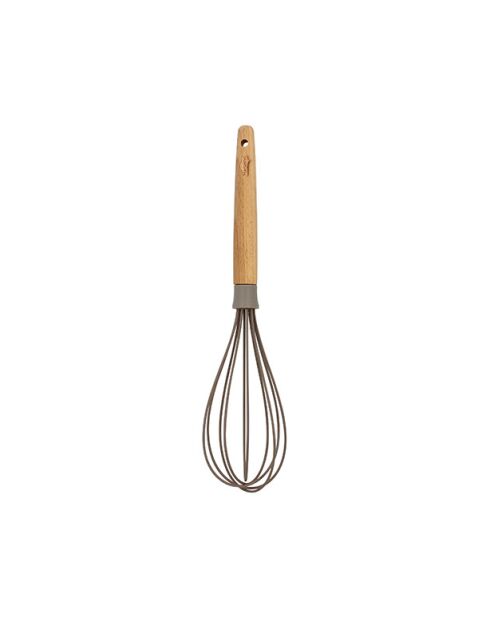 Eliott siliconen garde met naturel/taupe beukenhouten handvat - 280x50x50 cm