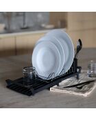 Uitschuifbaar afdruiprek van zwart polypropyleen - 28x20cm