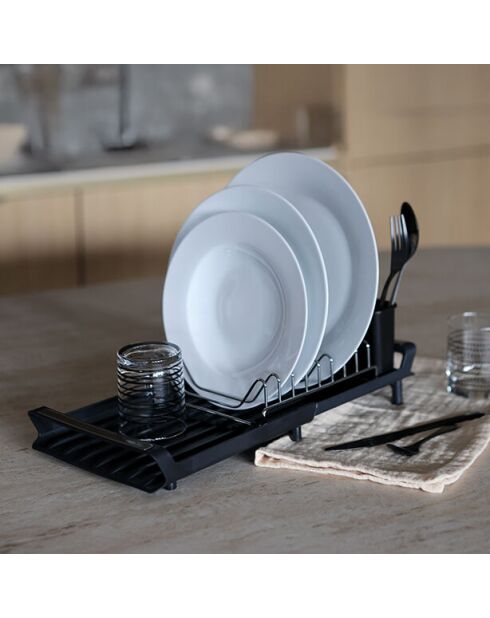 Égouttoir à vaisselle extensible en polypropylène noir - 28x20cm