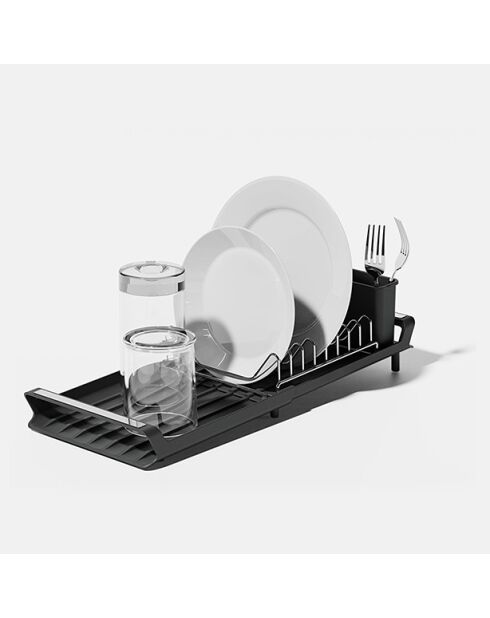Égouttoir à vaisselle extensible en polypropylène noir - 28x20cm