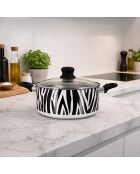Aluminium-Zebra-Kochtopf mit Keramikbeschichtung, schwarz-weiße Induktion, D.24 cm