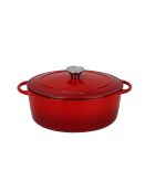 Ovale braadpan van Colette in rood geëmailleerd gietijzer - 4l