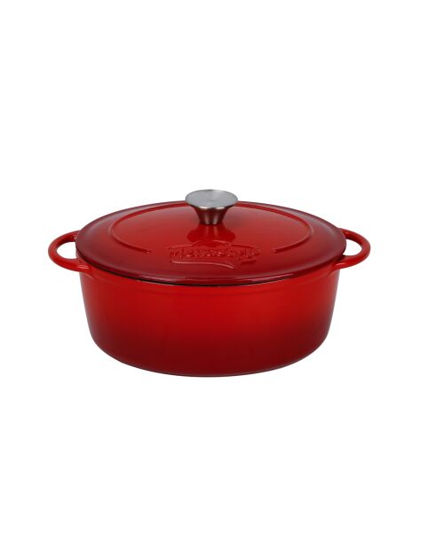Colette Ovale Kasserolle aus rot emailliertem Gusseisen, 4 l