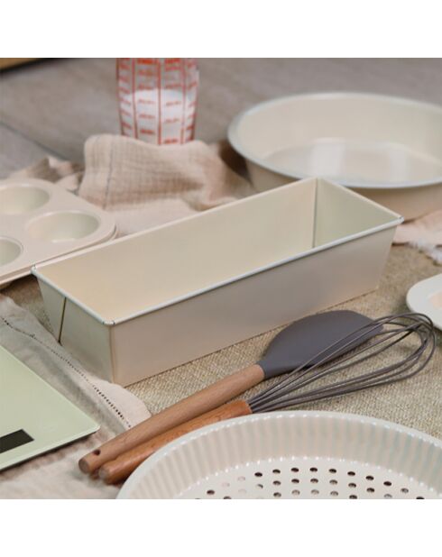 Colorama crèmekleurige cakevorm van koolstofstaal - 30,5x11,5cm