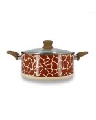 Giraffenstoofpot in aluminium met keramische coating inductie beige bruin - D.24cm