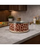 Giraffenstoofpot in aluminium met keramische coating inductie beige bruin - D.24cm