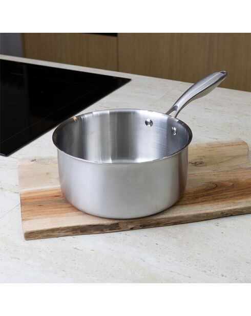 Casserole trinox en acier inoxydable - D.20cm