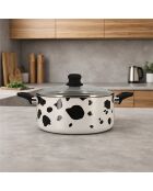 Witte inductiekookpot van aluminium met keramische coating voor koeien - D.24cm