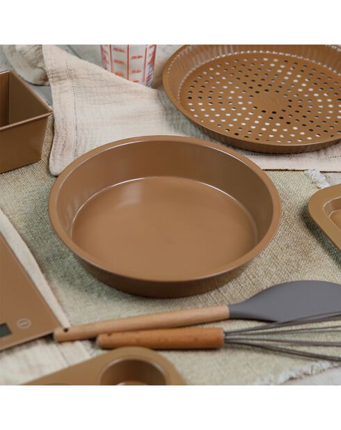 Colorama bruine cakevorm van koolstofstaal - D.26cm