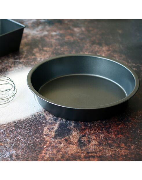 Zwarte amandeltaartvorm van koolstofstaal met antiaanbaklaag - D.26cm