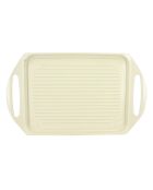 Inductiekookplaat van crèmekleurig gegoten aluminium met beige grill - 44x27cm