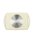 Inductiekookplaat van crèmekleurig gegoten aluminium met beige grill - 44x27cm