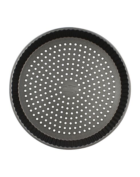 Amandine geperforeerde taartvorm in zwart roestvrij staal met antiaanbaklaag - D.30cm