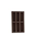 Braune Silikonform für 6 Finanzformen, 26,5 x 16 cm