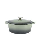 Casseruola ovale vulcano in ghisa verde - 4l