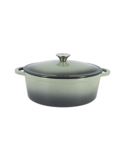 Ovaler Vulkan-Kochtopf aus grünem Gusseisen, 4 l