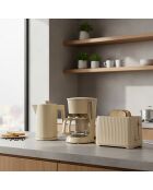 Beiger Wasserkocher aus gestreiftem Polypropylen, 1,7 l