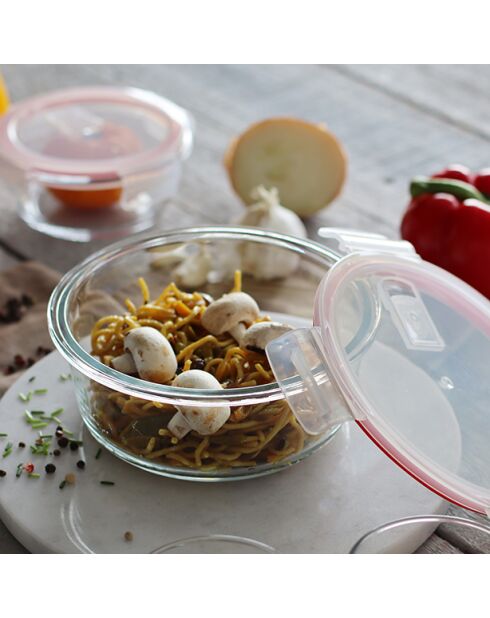 Boite hermétique ronde + couvercle clémentine - 370ml