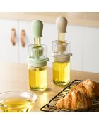 Oliefles met glasborstel en celadon groene siliconen - 18cl