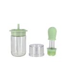 Oliefles met glasborstel en celadon groene siliconen - 18cl