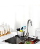 Organizer per lavello 2 in 1 in acciaio inossidabile e plastica - 16x13x18cm