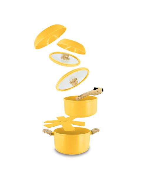 Set 8 pièces super ball colorama en aluminium recyclé jaune -390 x 260 x 190 cm