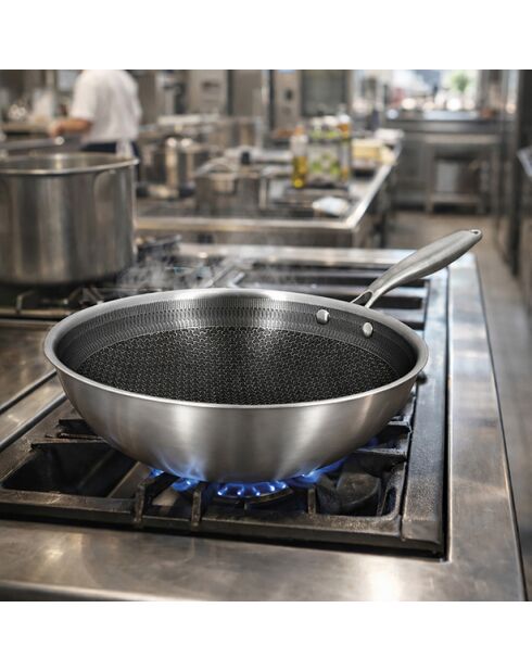 Wok Trinox revestido en acero inoxidable - D.28cm