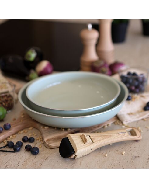 Set de 2 sartenes colorama de aluminio con mango de celadón - 22/26 cm