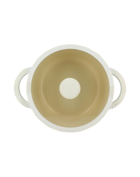 Reiner beiger Kochtopf aus recyceltem Aluminium aus Gusseisen - D.24cm