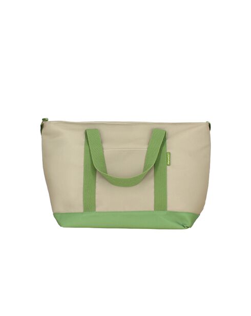 Colorama isolierte Lunch-Tragetasche aus beigefarbenem und grünem Stoff — 26 l
