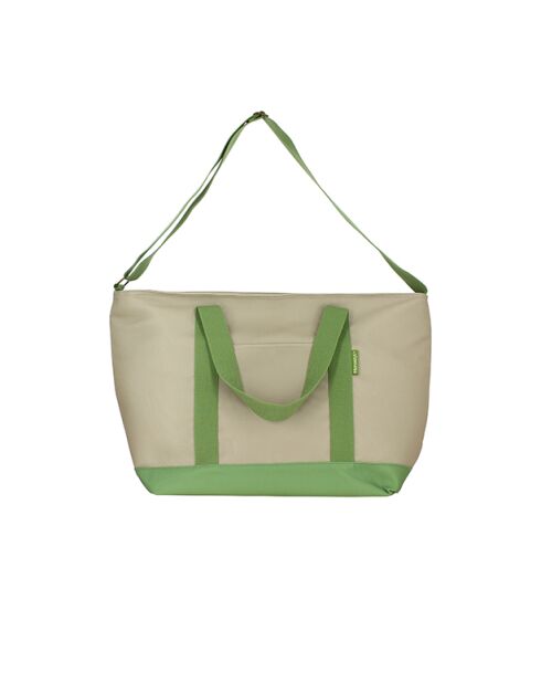 Colorama isolierte Lunch-Tragetasche aus beigefarbenem und grünem Stoff — 26 l
