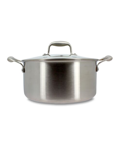 Trinox Kochtopf aus Edelstahl mit Deckel, Durchmesser 24 cm