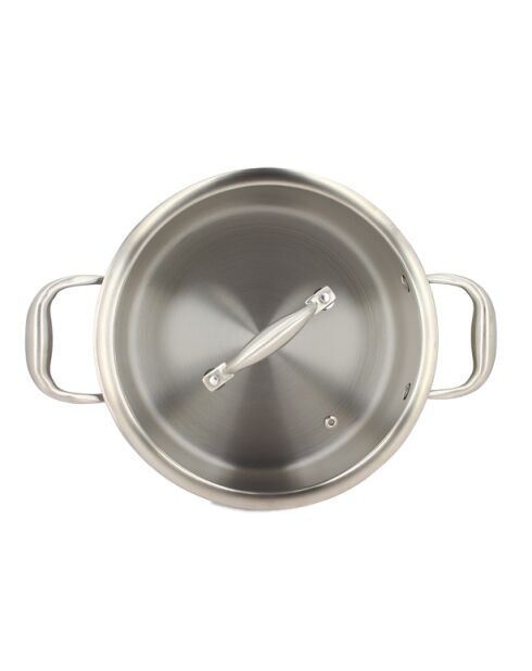 Trinox Kochtopf aus Edelstahl mit Deckel, Durchmesser 24 cm