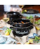 Mosselpot met zwart schrift - 2,7 L